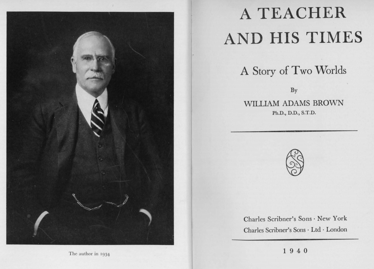 Title page of "A Teacher and his Times".